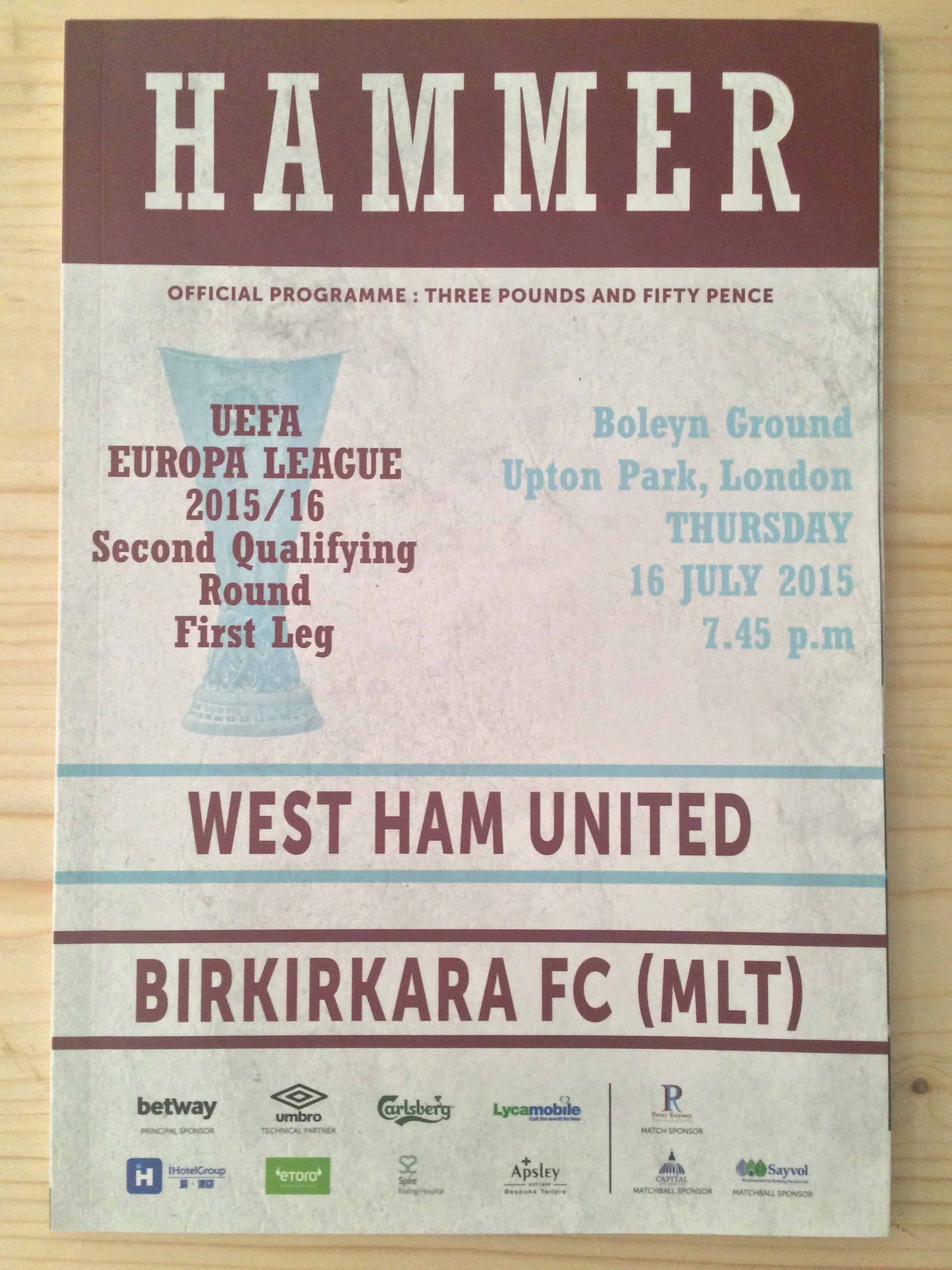 West Ham United FC v Birkirkara FC